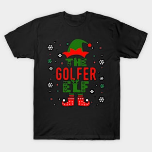 Family Christmas Matching Squad Outfit Elf Funny Golfer T-Shirt